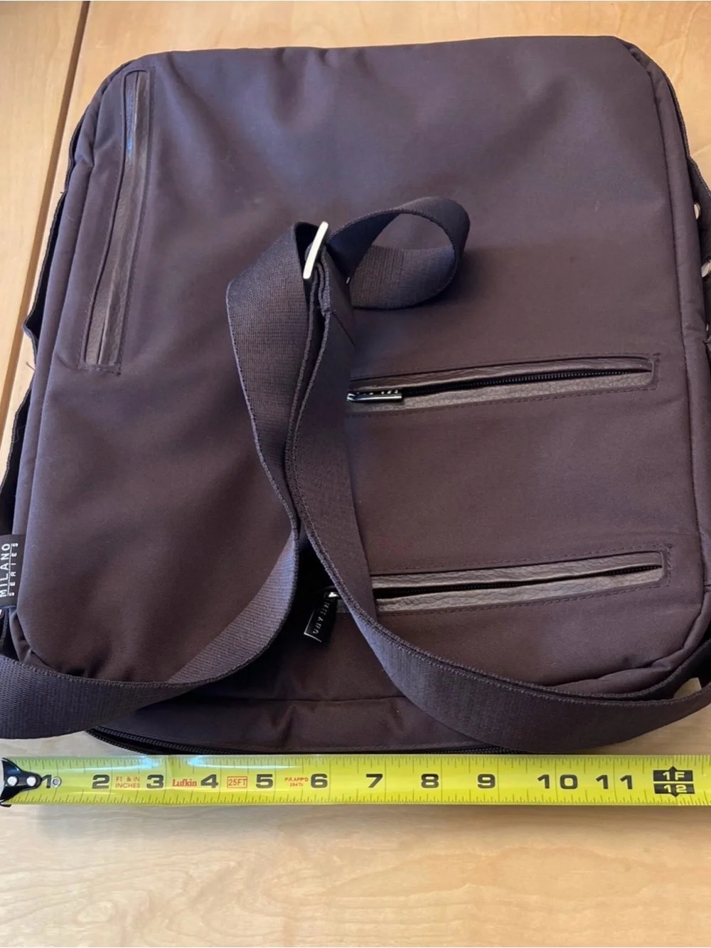 Milano Brown Messenger Bag with Silver Hardware